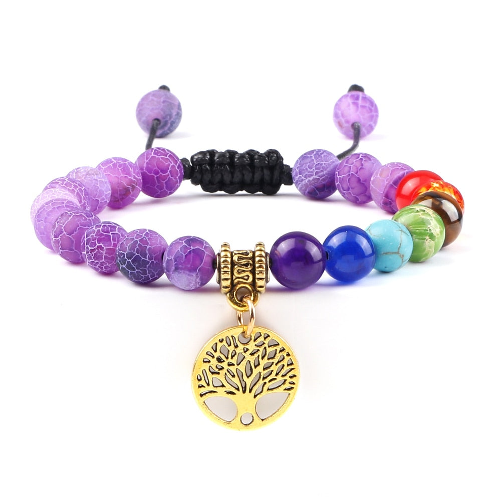 7 Chakra Life Tree Bracelets Natural Stone Healing