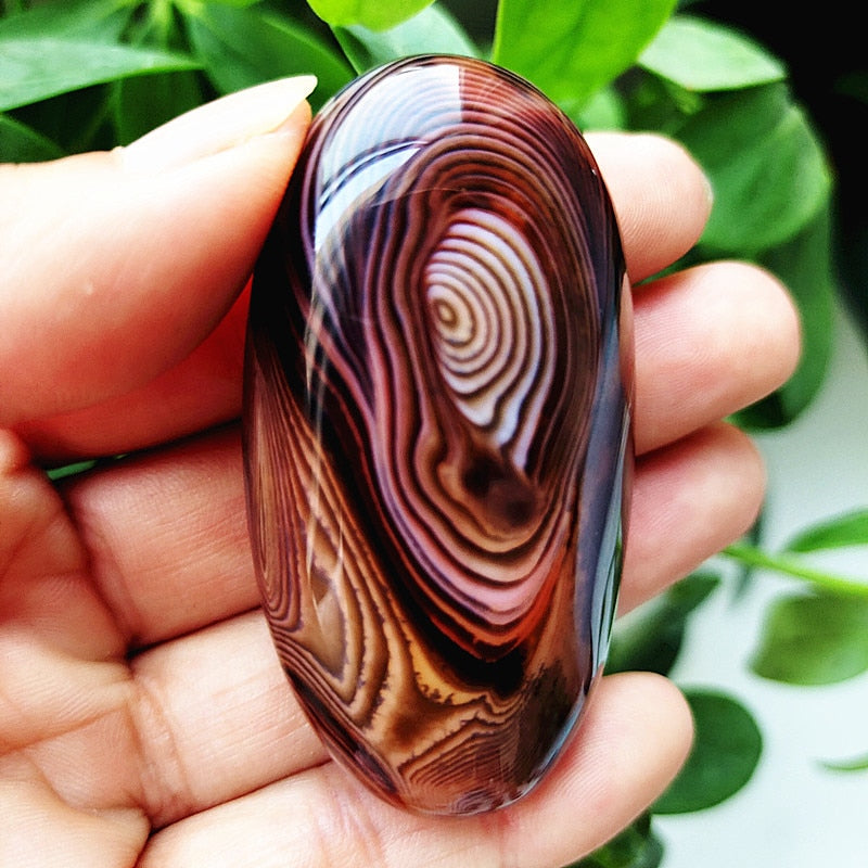 Natural Lace Stone Sardonyx Agate Palm Hand Play