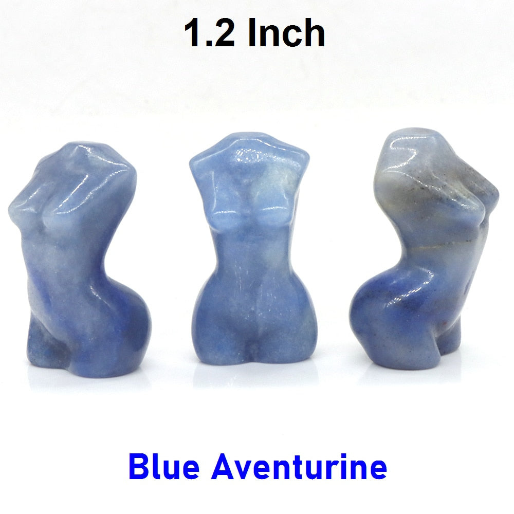 Stone Sex Lady Model Statue Mini Handmade Body Carved