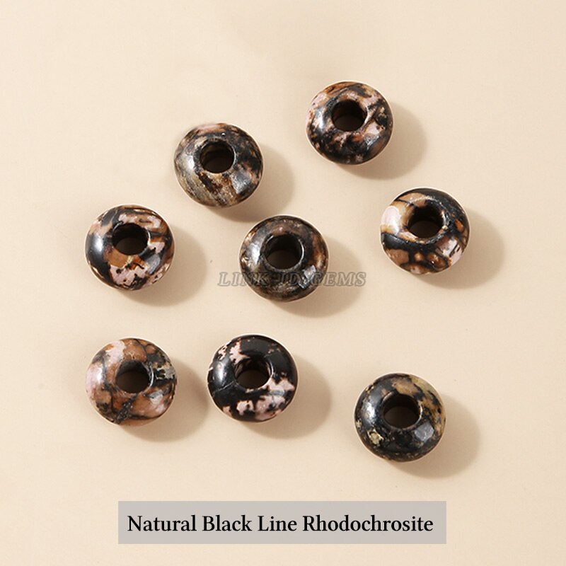 Natural Agate Jade Quartz Stone Big Hole Beads