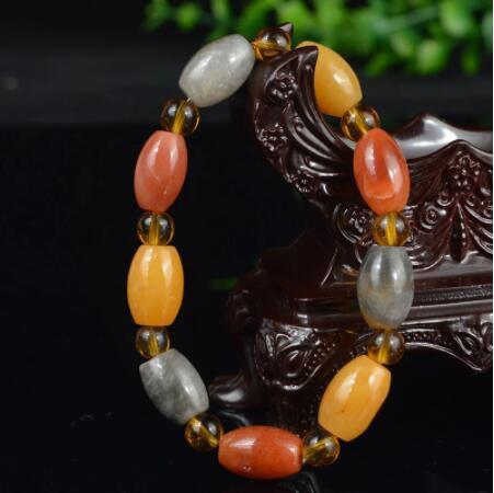 Natural Colorful Jade Charm Bracelet