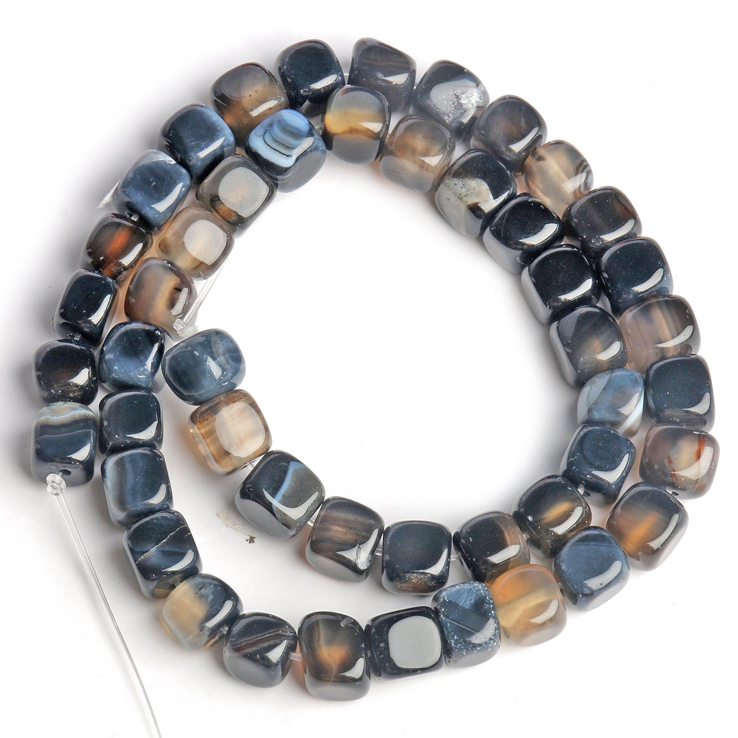 Natural Stone Agate Jade Cube Square Bead