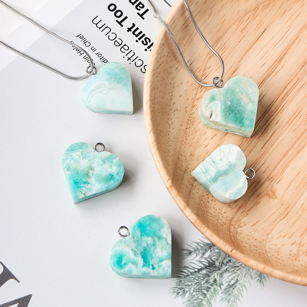 Natural Gemstones Raw Hemimorphite Stone Heart