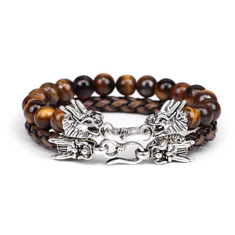 Dragon Bracelet Fengshui Natural Stone Beads