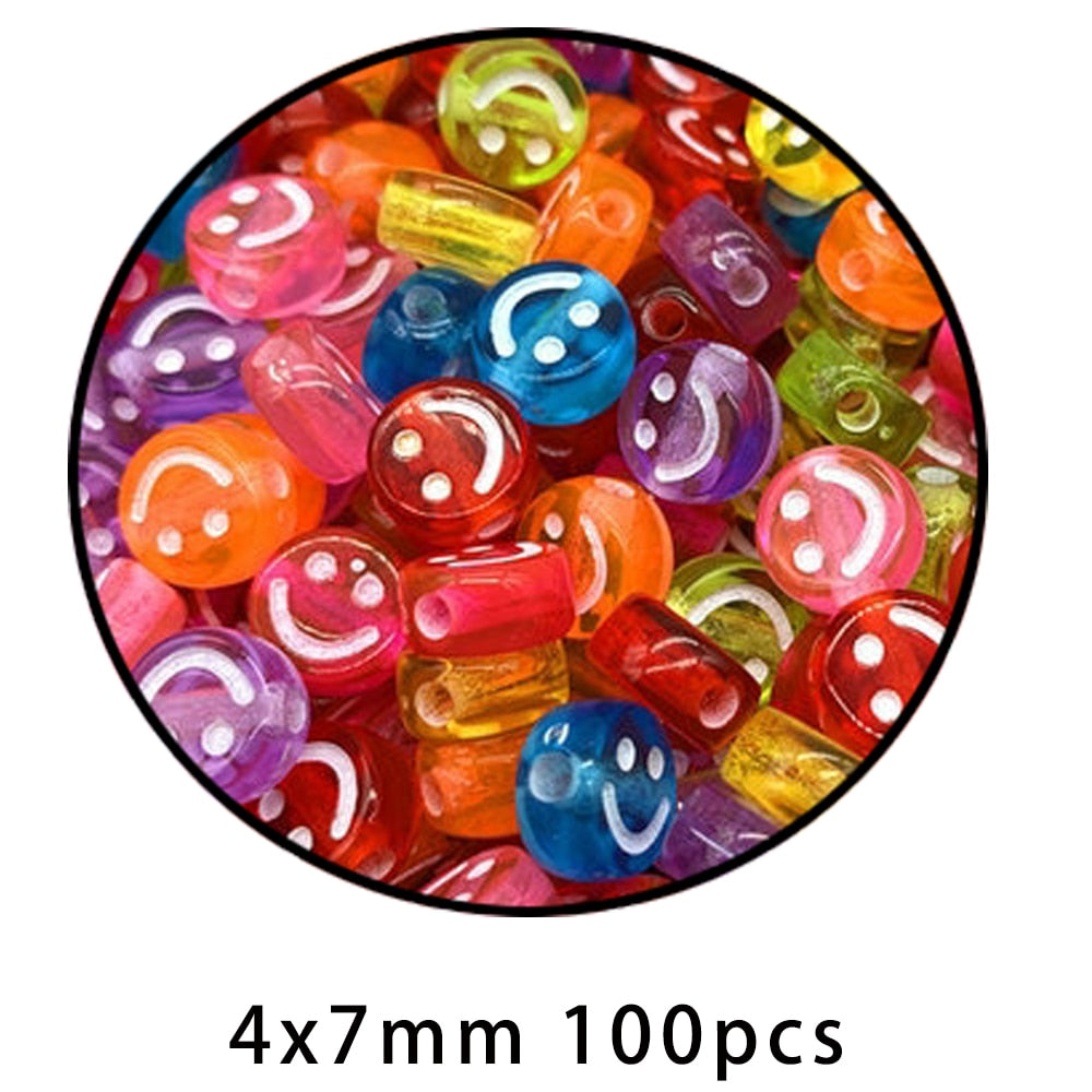 iYOE Mix Acrylic Smiley Beads Luminous Spacer Beads