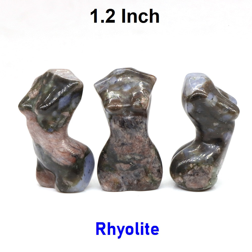 Stone Sex Lady Model Statue Mini Handmade Body Carved