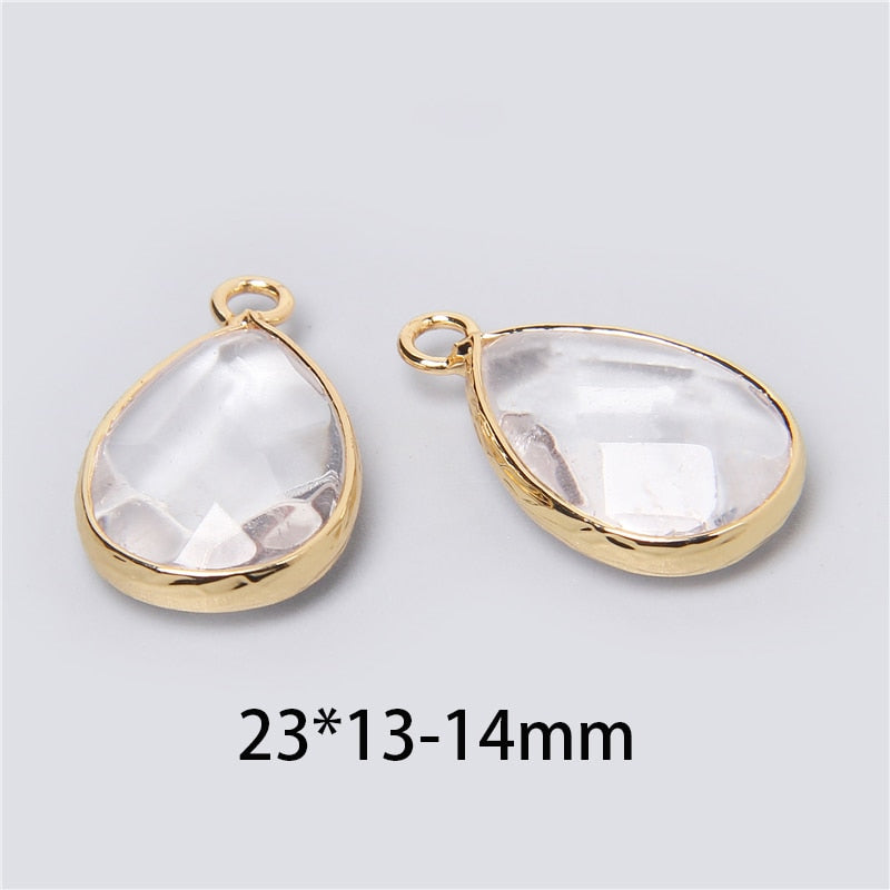 Natural Stone Charm Pendant Quartz Labradorite
