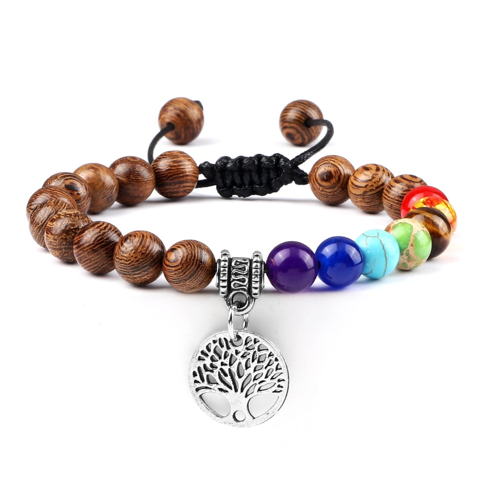 7 Chakra Life Tree Bracelets Natural Stone Healing