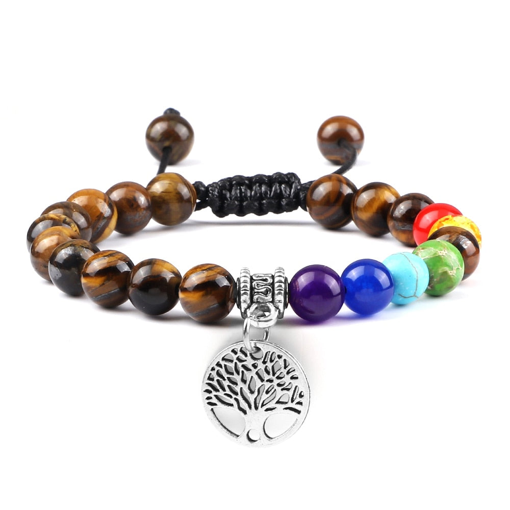 7 Chakra Life Tree Bracelets Natural Stone Healing