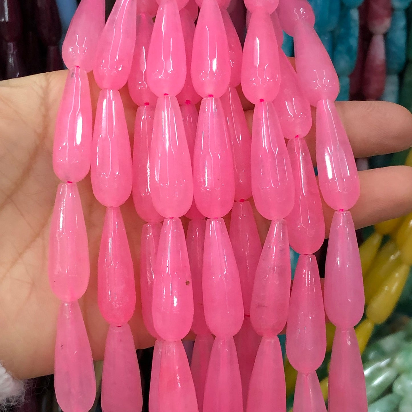 Natural Water Drop Faceted Purple Chalcedony Jades