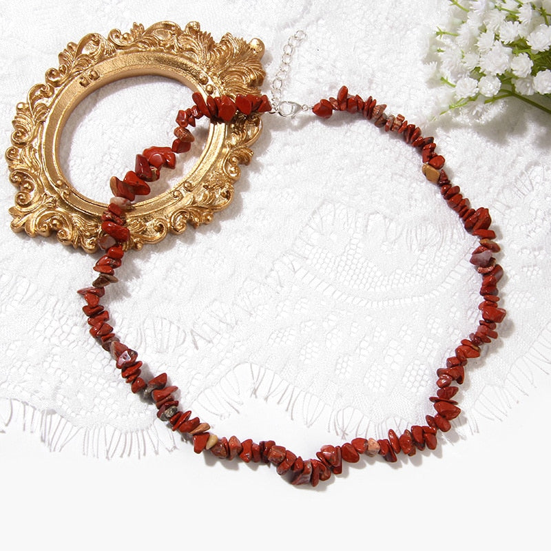 Natural Chip Stone Beads Necklaces For Women