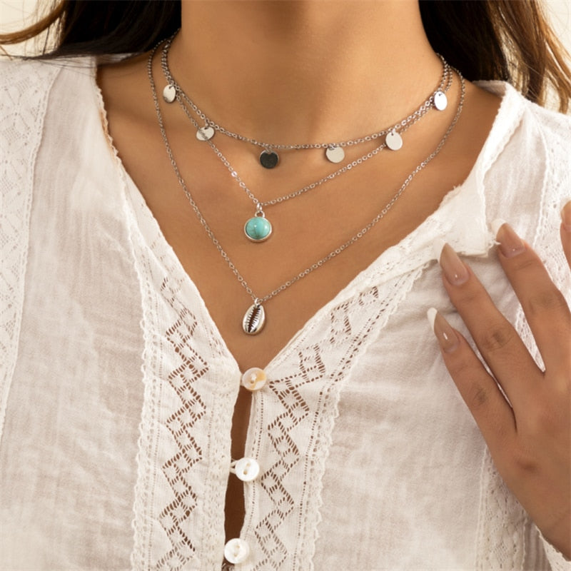 Bohemian Shell Necklace For Women Elegant Pearl