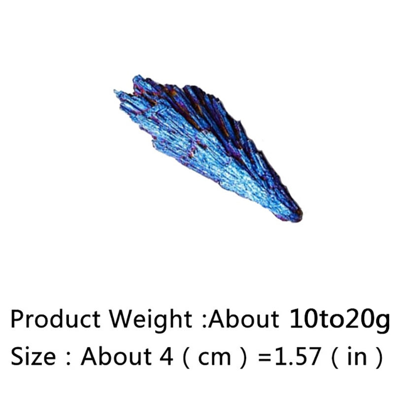 Quartz Tourmaline Cluster Crystal Peacock Blue Feather