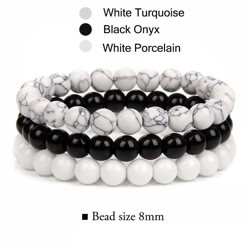 Natural Stone Beads Bracelet Set Rhodonite