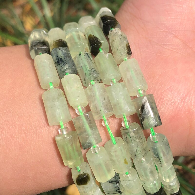 Natural Stone Beads Cylinder Prehnite
