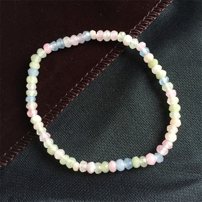 Clear Rare Faceted Morganite Jade Bracelet