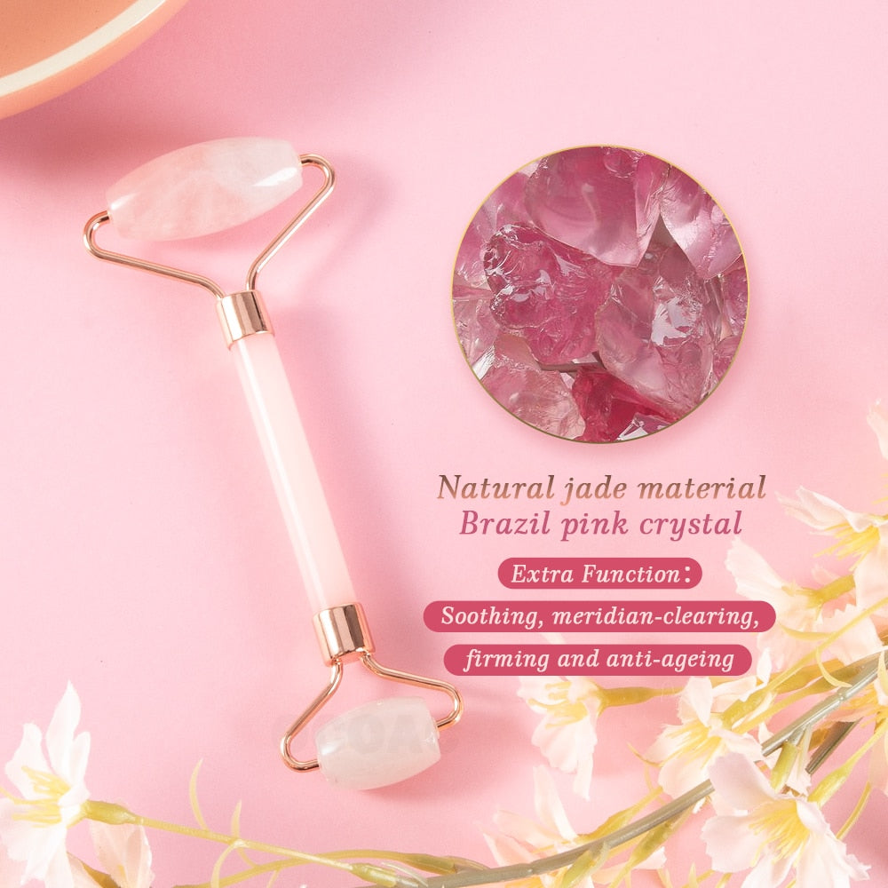 Jade Roller Massager for Face Natural Real Stone