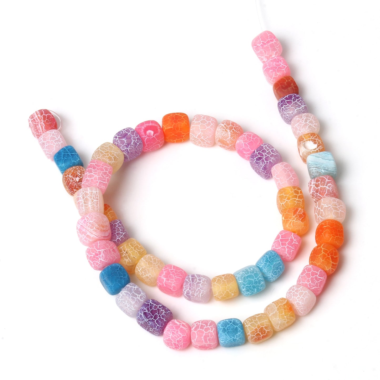 Natural Stone Agate Jade Cube Square Bead