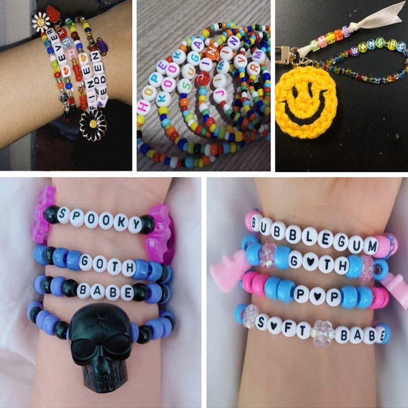 Letter Beads Oval Shape Mixed Alphabet