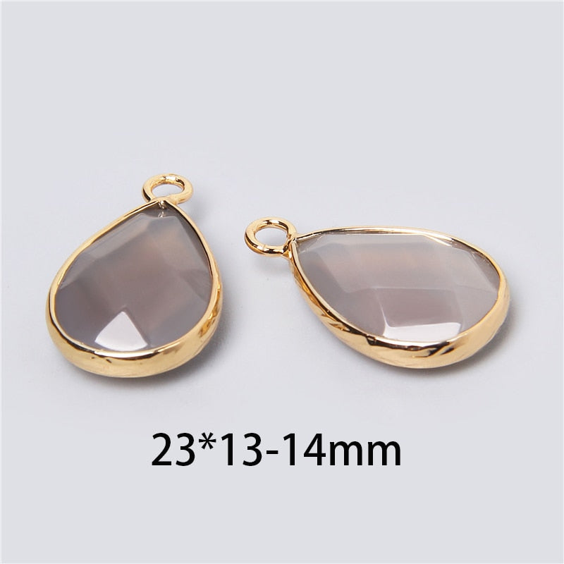 Natural Stone Charm Pendant Quartz Labradorite