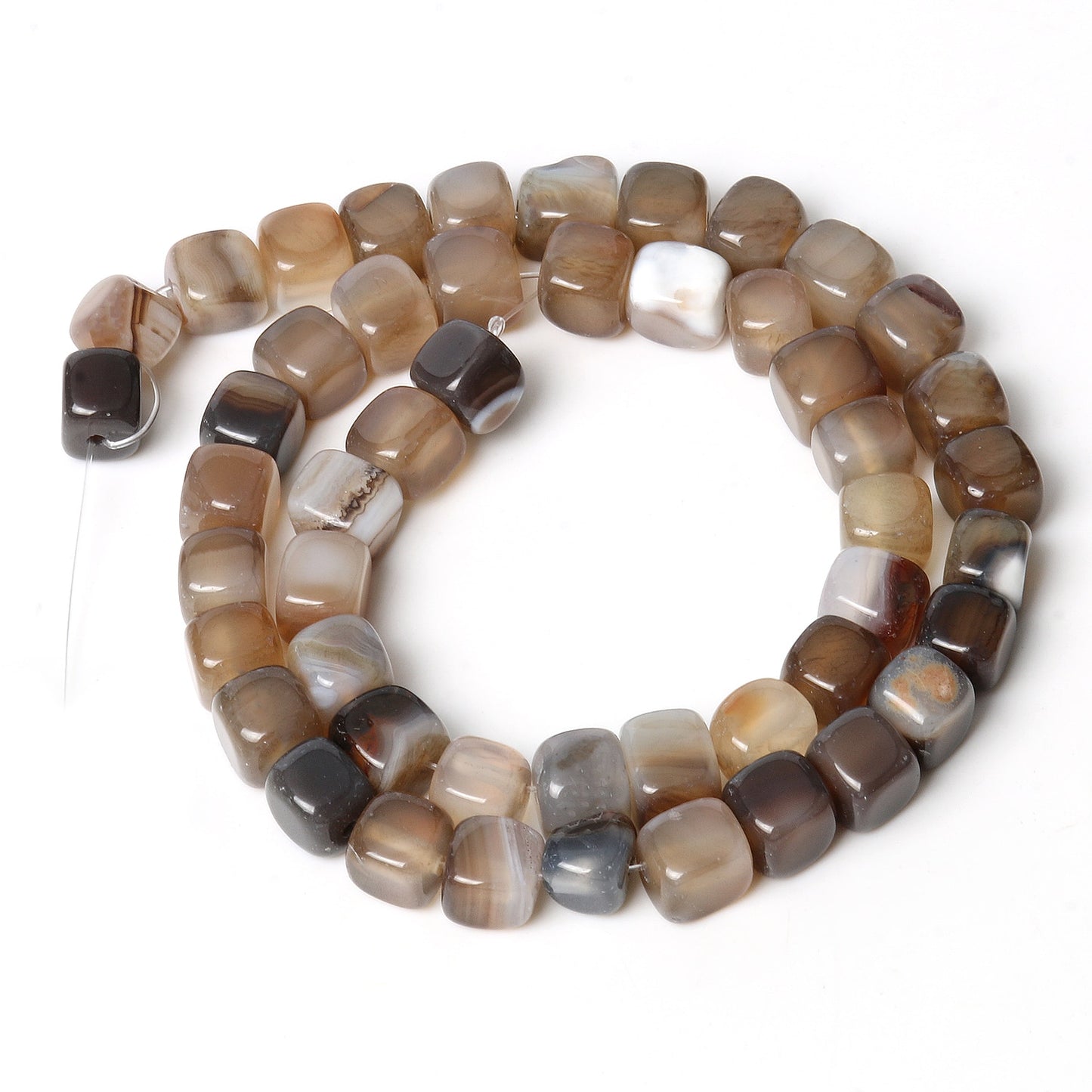 Natural Stone Agate Jade Cube Square Bead