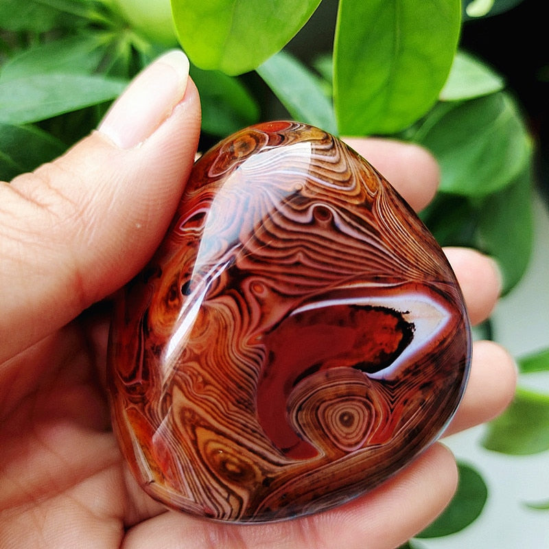 Natural Lace Stone Sardonyx Agate Palm Hand Play