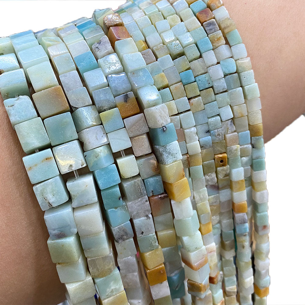 New Square Natural Stone Beads Jade Lapis