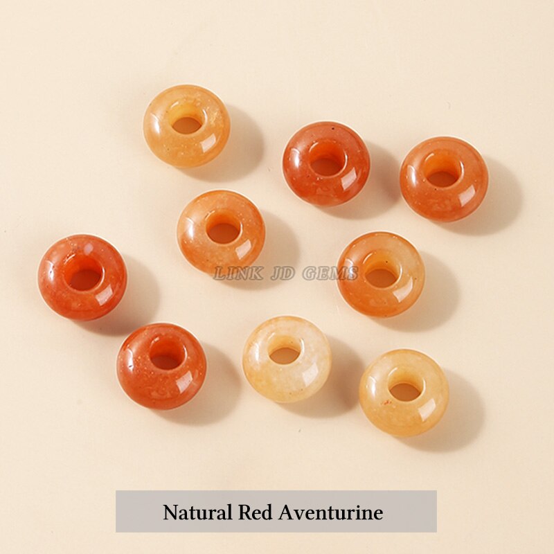 Natural Agate Jade Quartz Stone Big Hole Beads