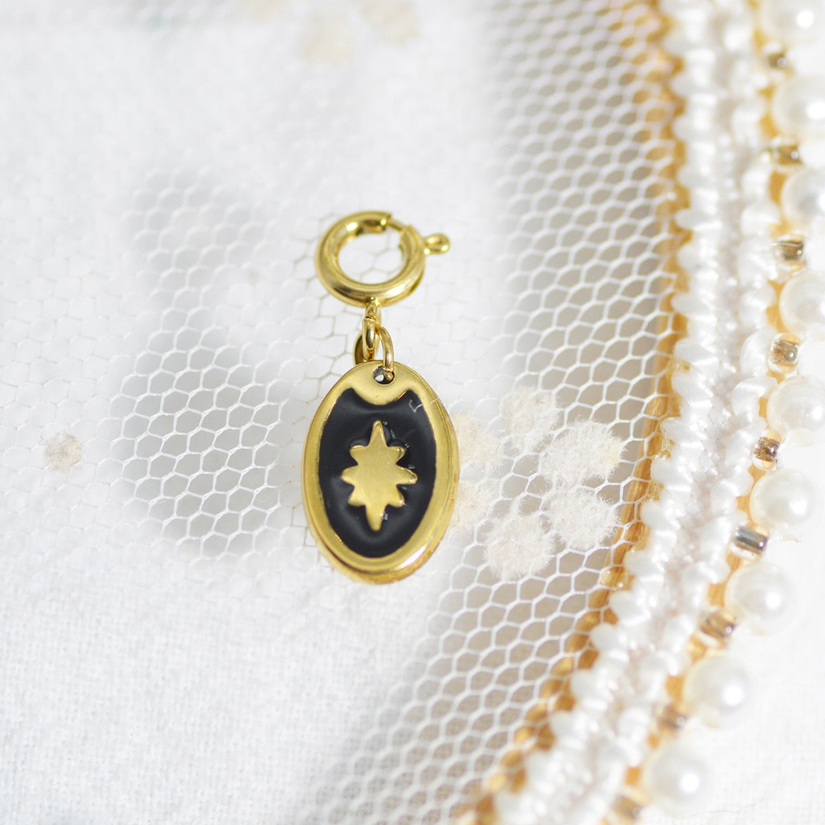 Star & Eye Natural Stone Charm Necklaces