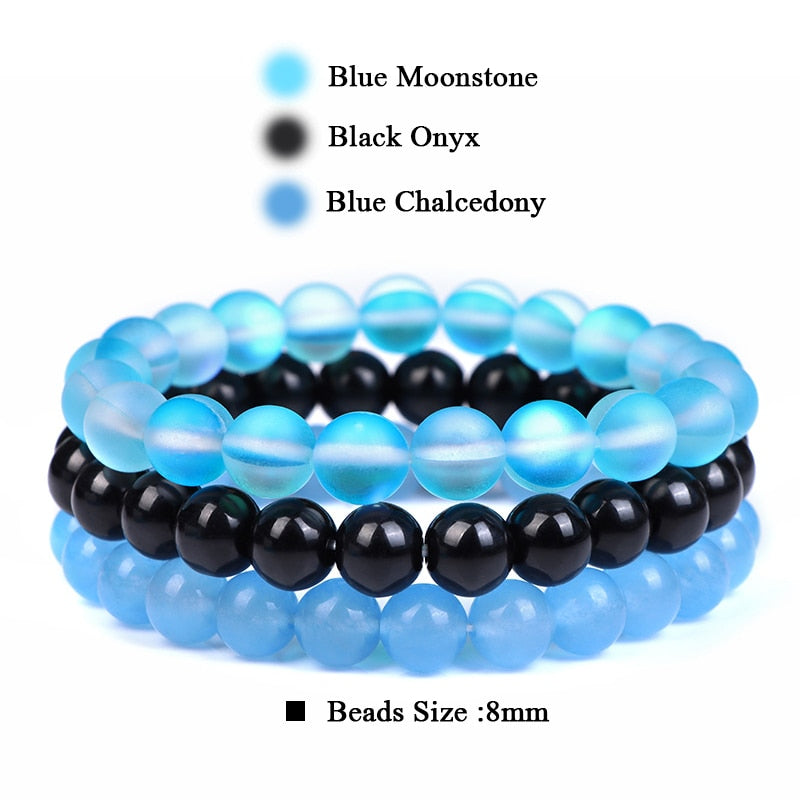 8mm Natural Stone Bracelet Sets Rhodonite