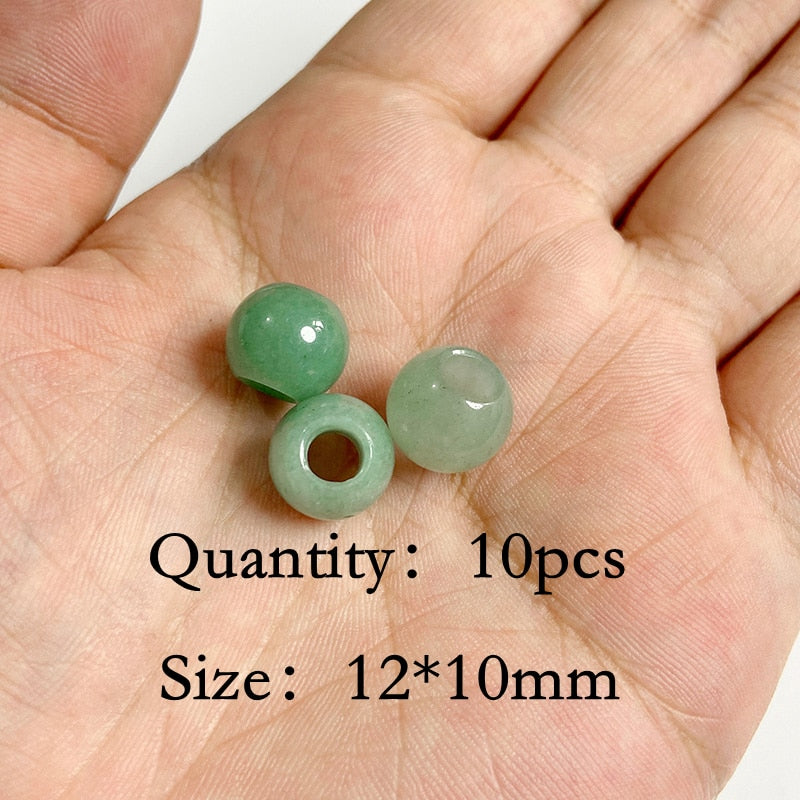 Natural Green Aventurine Jades Stone Pendant Beads