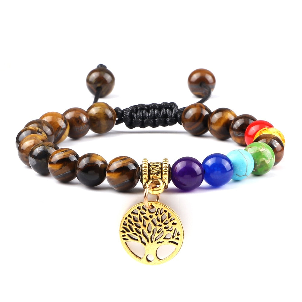 7 Chakra Life Tree Bracelets Natural Stone Healing