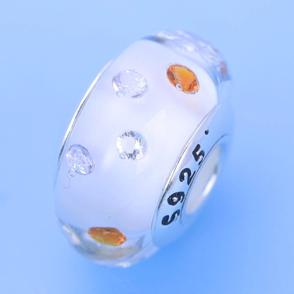 Sterling Silver Glass Bead Wood Stone Murano Flower