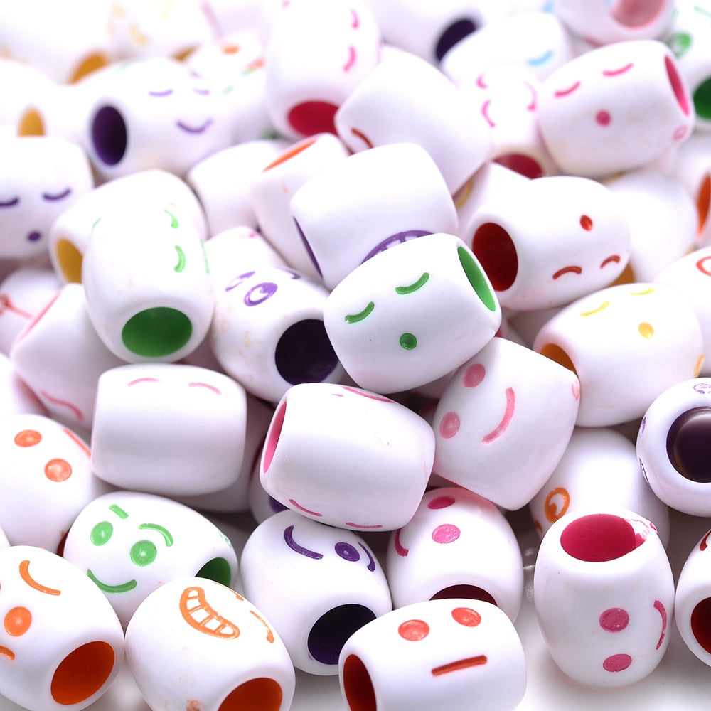 iYOE Mix Acrylic Smiley Beads Luminous Spacer Beads