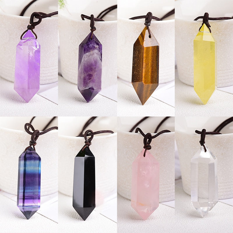 Crystal Quartz Double Point Pendant Crystal Column
