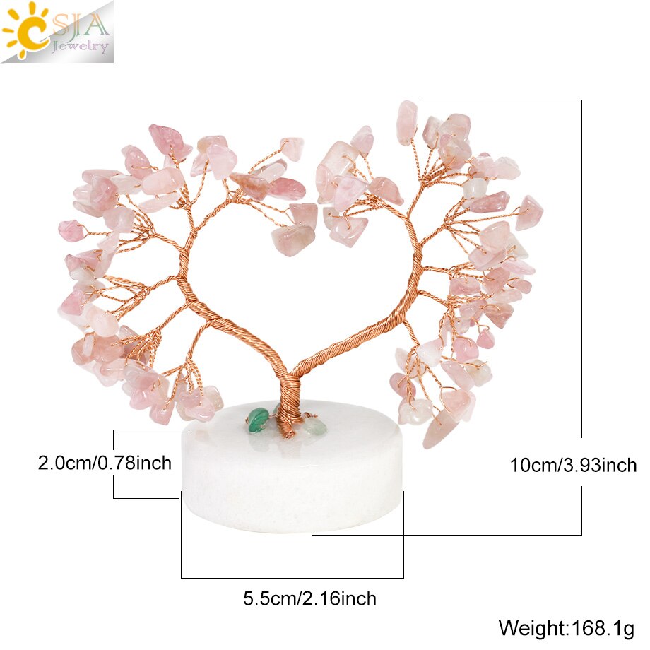 Crystal Money Tree with Agate Slices Love Heart