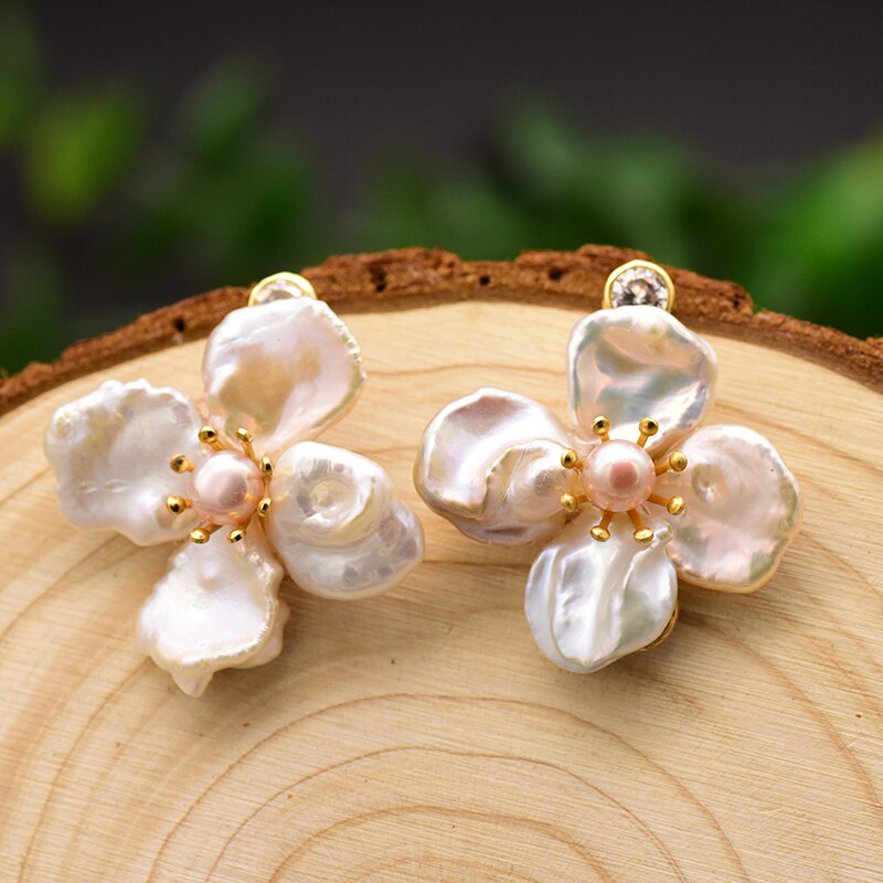 GLSEEVO Natural Pearl Natural Stone Fine Jewelry