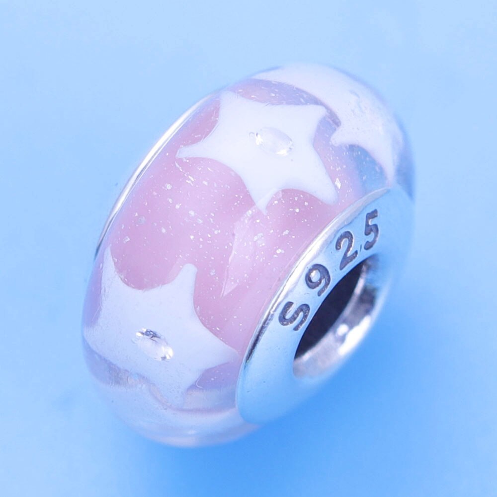 Sterling Silver Glass Bead Wood Stone Murano Flower