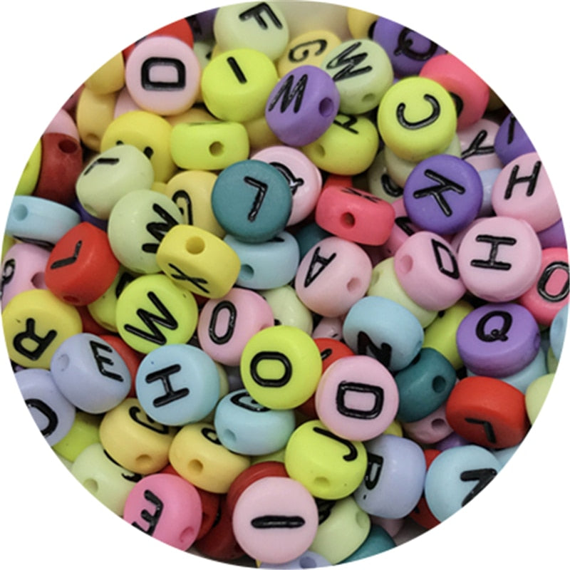 Letter Beads Oval Shape Mixed Alphabet