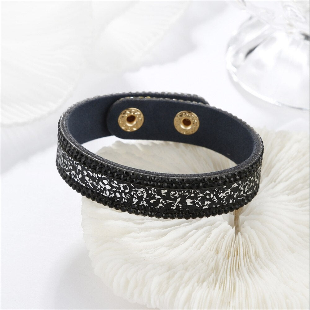 Stone Bracelets For Women Wrap Cuff Slake Leather