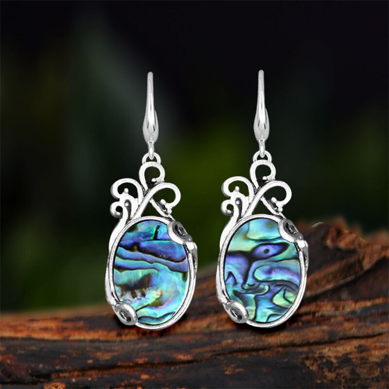 Vintage Natural Jades Dangle Earrings For Women