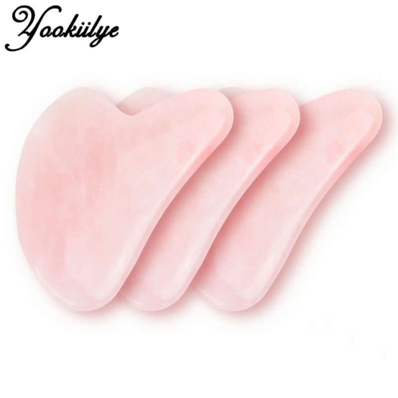 Rose Quartz Jade Stone Heart-shaped Triangle