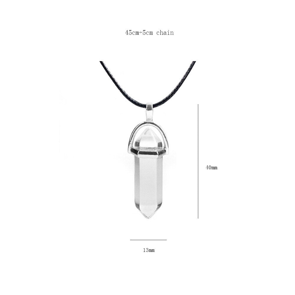Point Pillar Bullet Hexagonal Column Necklace Stone