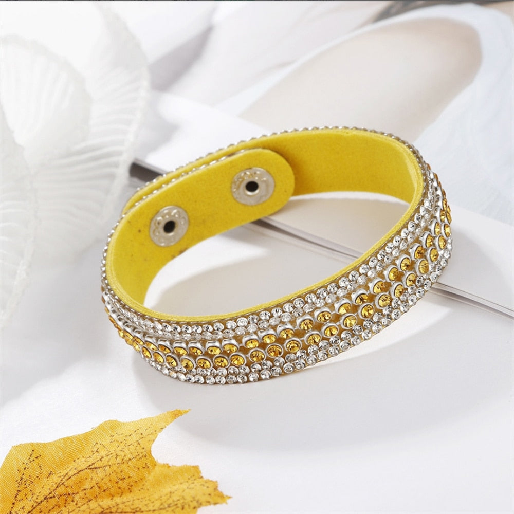 Stone Bracelets For Women Wrap Cuff Slake Leather