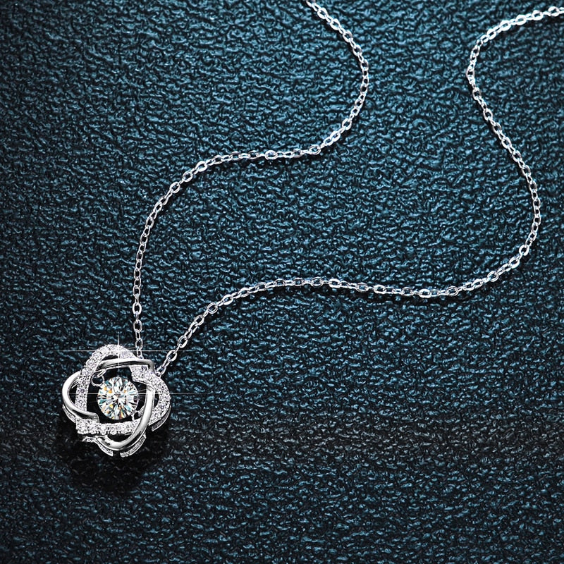 Moissanite Necklace for Women Sparkling Simulated