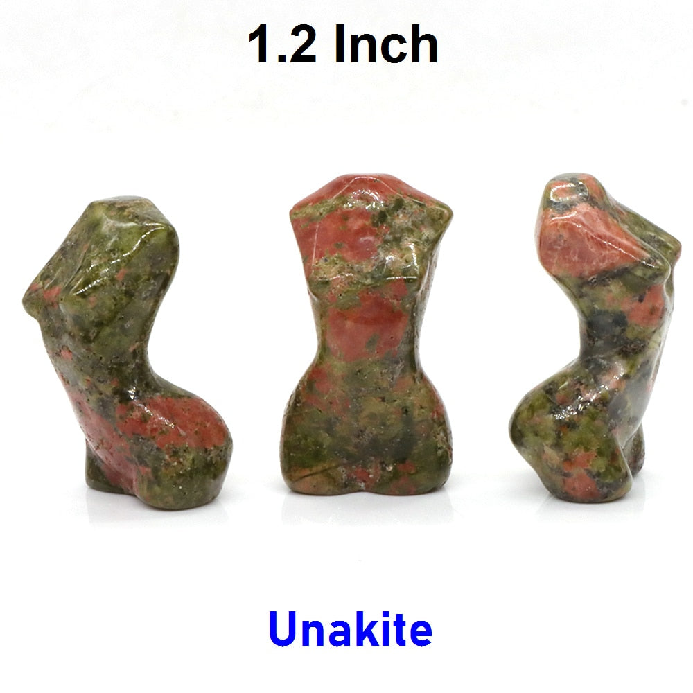 Stone Sex Lady Model Statue Mini Handmade Body Carved