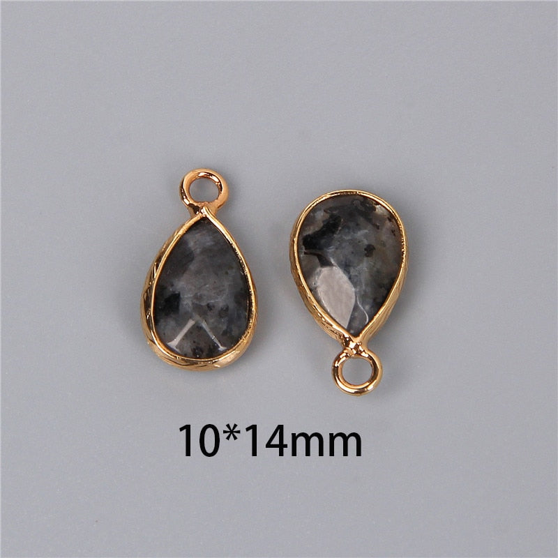 Natural Stone Charm Pendant Quartz Labradorite