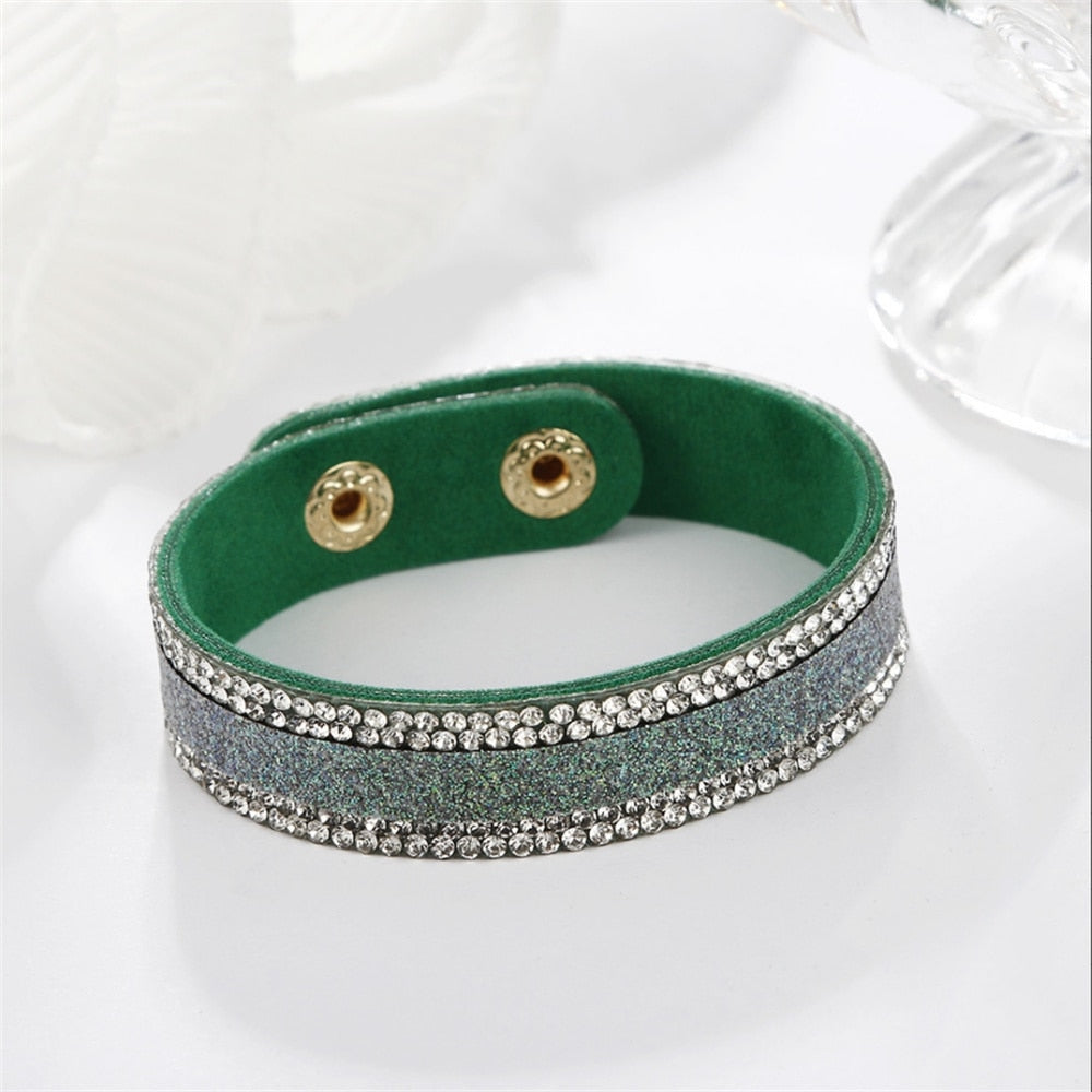 Stone Bracelets For Women Wrap Cuff Slake Leather