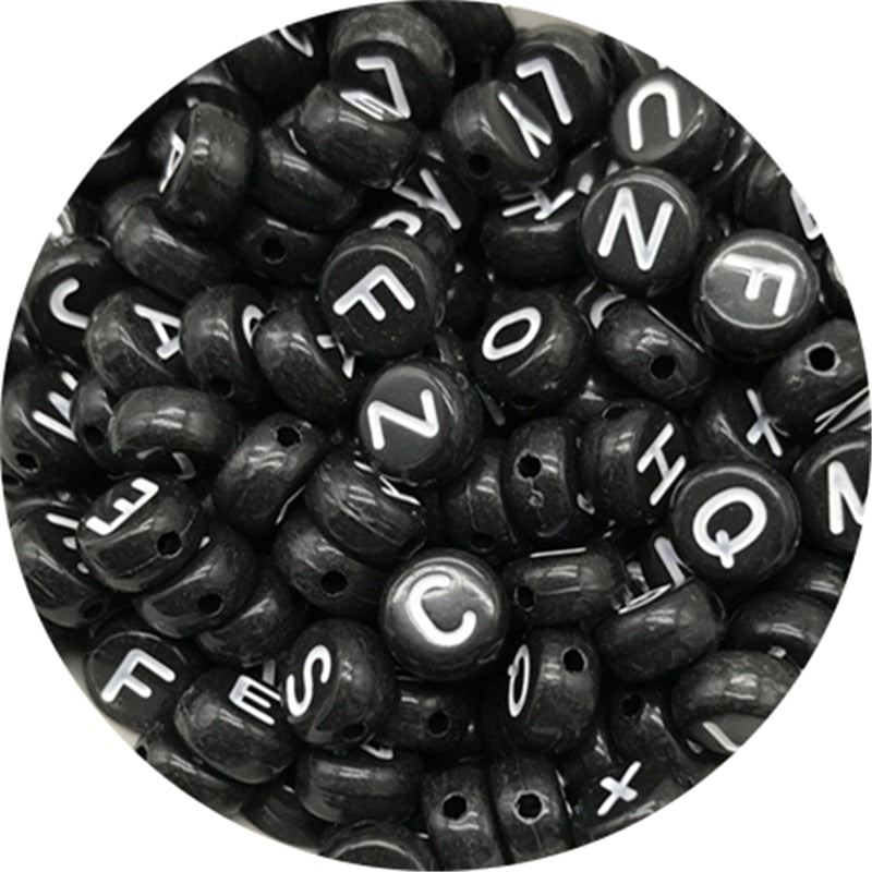 Letter Beads Oval Shape Mixed Alphabet