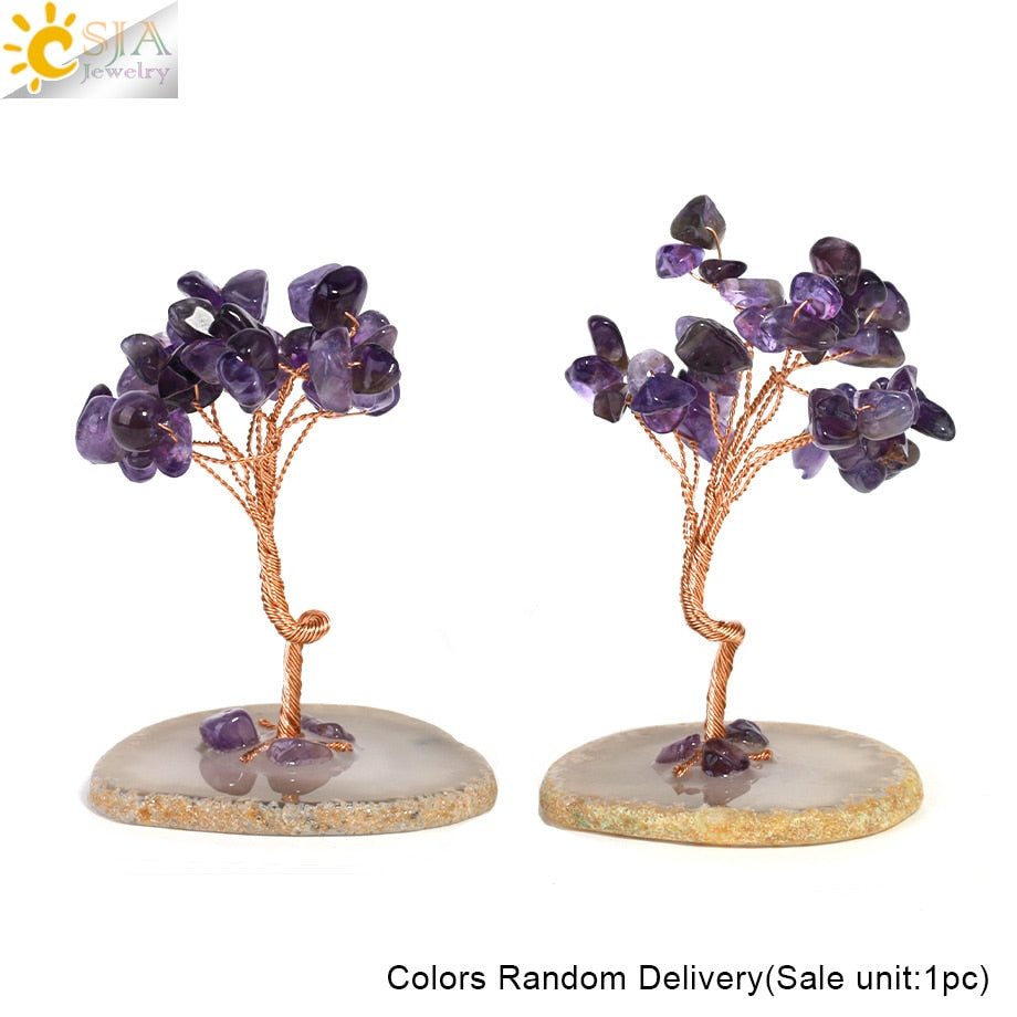Chakras Tree of Life Decoration Rose Natural Chip Crystal